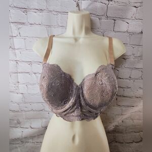 ThirdLove Long Line Purple Lace Balconette Underwire Bra 38C